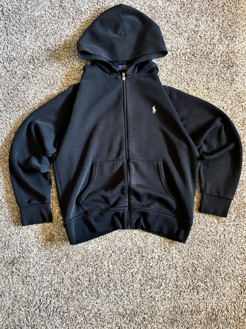 Polo by Ralph Lauren Black Full-Zip Hoodie with Pony Logo